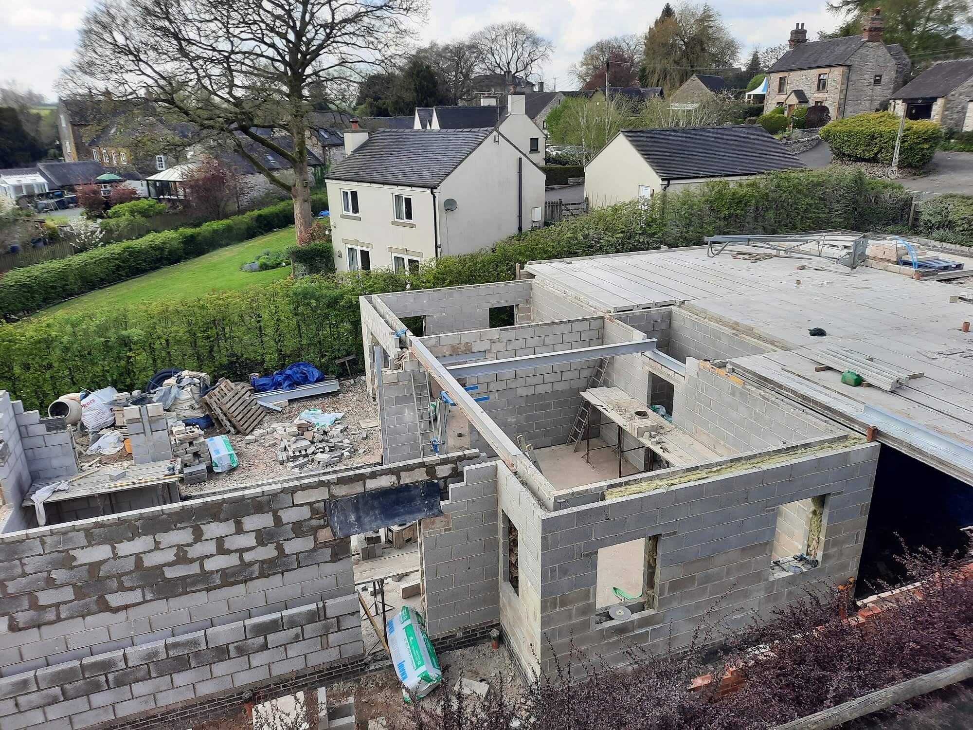 beams in place