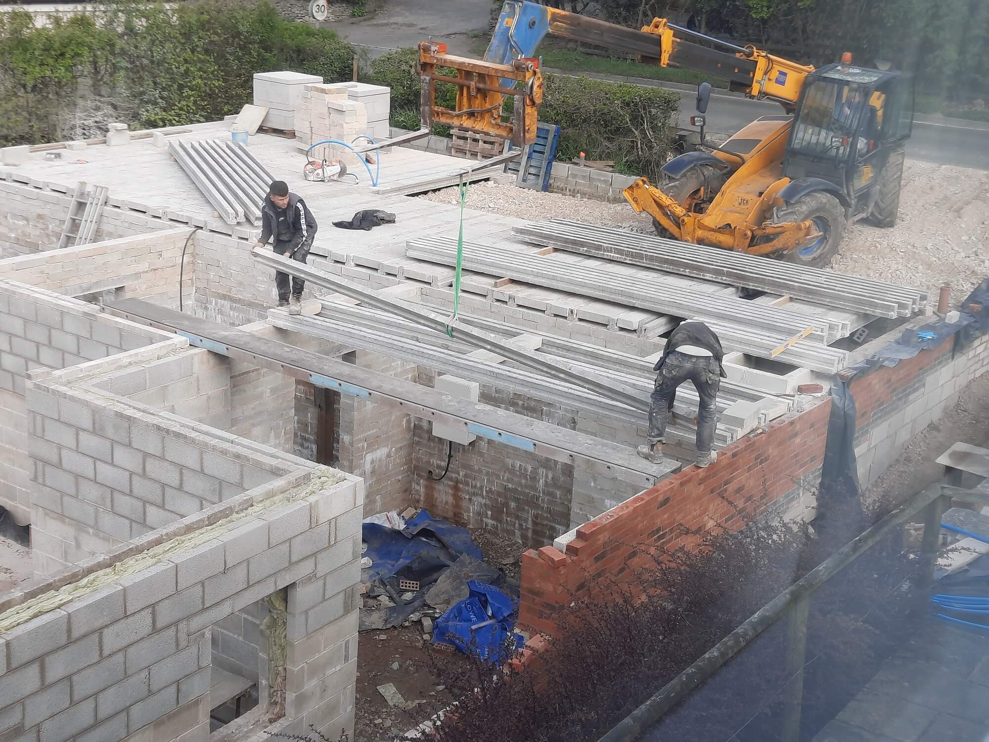 placing beams for drive